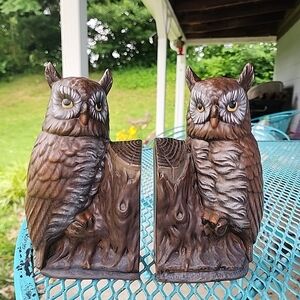 Vintage MCM ceramic Owl Bookends